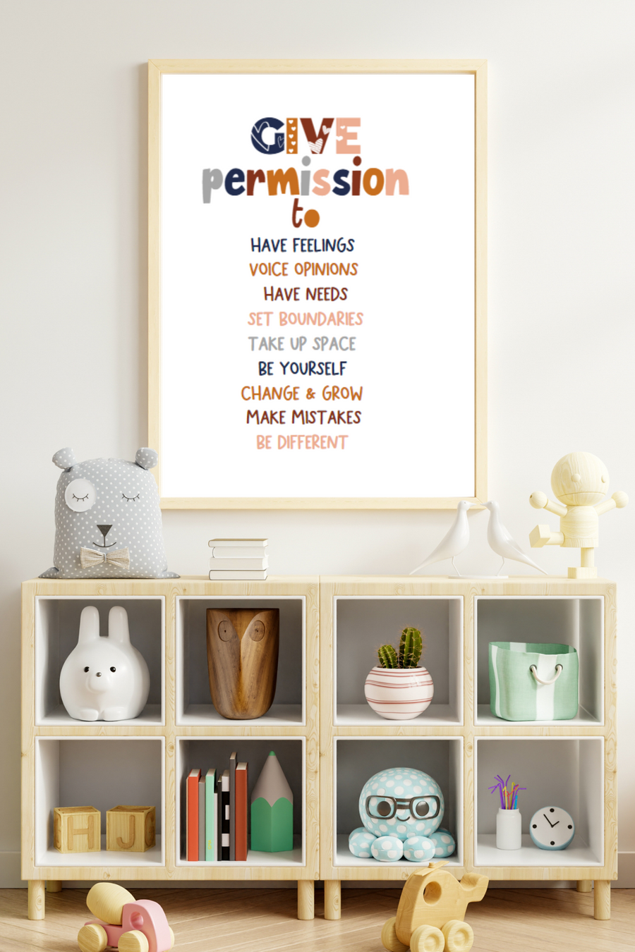 Kids Create the Change | Give Permission to Affirmation Print | Peace 