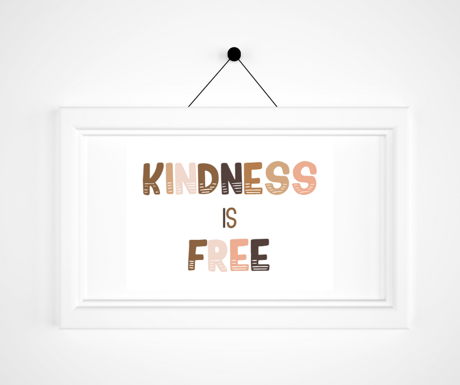Kindness is free, so sprinkle it like confetti. We have the power to make the world a better place by simply being kind. This charming kid's affirmation printable is an empowering and adorable addition to any playroom, classroom, or kid's room. Kindness matters